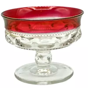 Tiffin-Champagne francescano/vetro Sherbet alto corona del re-mirtillo - Foto 1 di 6