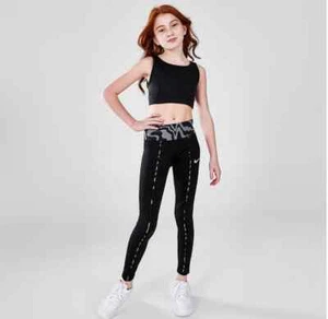 Girls' Nike One Zebra Print Black Leggings New - Picture 1 of 6