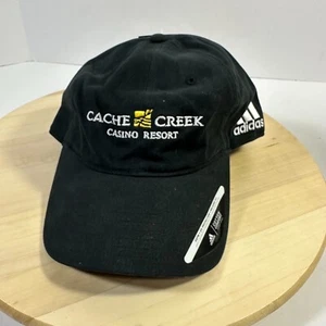 Adidas Black Adjustable Adult Premium Golf Strapback Hat Cap Cache Creek Casino - Picture 1 of 6