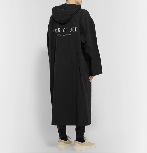 "Impermeabile con cappuccio in nylon oversize Fear of God ""Sesta collezione"" nero S M L" $1195