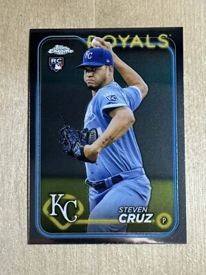 2024 Kansas City Royals ROOKIE Steven Cruz Topps Series Chrome ROOKIE CARD #187 - Image 1 of 2