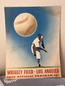 Rare 1950 Official Minor League Program Wrigley Field Los Angeles Signed Score - Picture 1 of 7