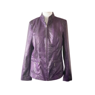 Elementz Purple Animal Print Jacket Women’s Size Small Stylish - Image 1 of 4