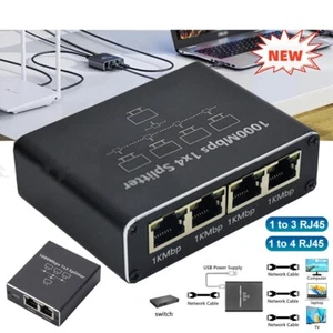 RJ45 Splitter Ethernet Adapter Splitter Switch Coupler Simultaneous Networking - Photo 1/14