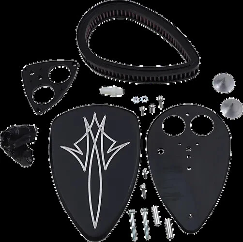 Conjunto de limpiador de aire grande Baron Pinstripe negro Yamaha V Star 1300 07-16 Foto 1 de 4