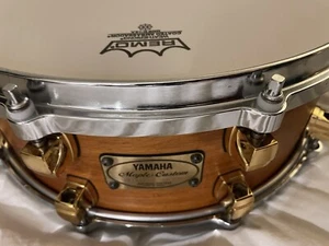 Yamaha Vintage Maple Custom 14x.5 Snare Rare Aged Natural Gold Lugs Excellent - Picture 1 of 21