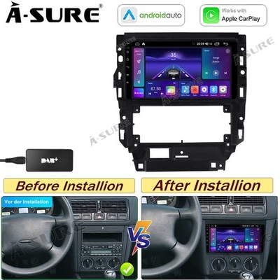 DAB+ 2+32G Android 14 Autoradio RDS FM BT Carplay GPS Navi für VW Bora Golf 4 1J - Bild 1 von 4