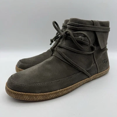 Botas planas UGG para mujer talla 9 gris gamuza mocasín cremallera lateral botines Foto 1 de 4