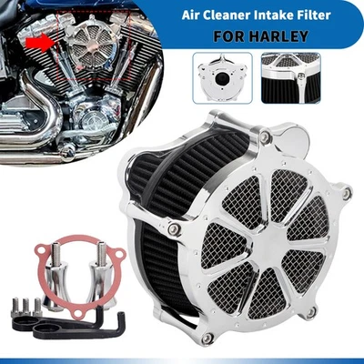 Chrome Air Cleaner Intake Filter For Harley Road King Street Glide Ultra Limited Foto 1 de 4