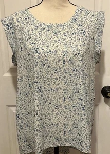 Everleigh Damen mehrfarbige Blumen ärmellose Bluse M Hilo Saum Kappe Slv, leicht mit Etikett - Bild 1 von 16