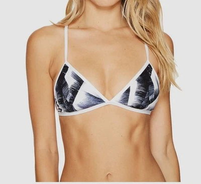 Dolce Vita Women's Blue White Print In the Shade Tri Bra W/ Cross Back Size L - Image 1 of 4