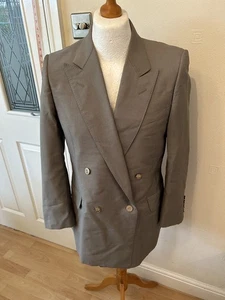 Vintage Burberrys Blazer Wolle & Mohair Zweireiher Jacke Grau 44" Burberry - Bild 1 von 6