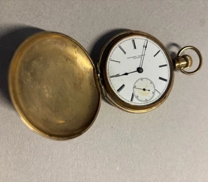 ANTIQUE 1880 18S ROCKFORD KEY WIND & SET ANTIQUE POCKET WATCH RUNS - Picture 1 of 8
