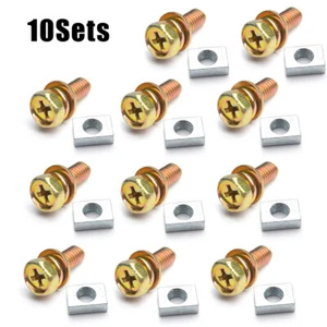 10pcs Universal Scooter ATV DIRT BIKE Battery Terminal Nut Bolt Screws M5x10mm - Foto 1 di 13
