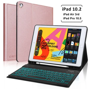 For Apple iPad 10.2" 7th 8th 9th Generation Case Smart Cover w/ Backlit Keyboard - Picture 1 of 37