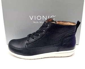 Vionic Shawna schwarze Leder Orthesenstiefel UVP £ 130 wasserdicht breite Passform - Bild 1 von 7