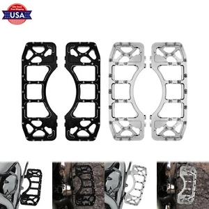 Black/Chrome MX Style Anti-Skid Foot Peg Floorboard Footboard Fit For Harley - Picture 1 of 15