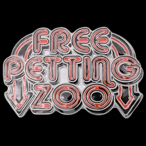 Fibbia per cintura Free Petting Zoo Innuendo Sex Joke - Foto 1 di 4