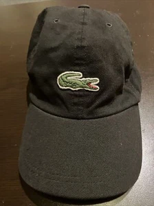 Vintage Lacoste Unisex Strapback Baseballkappe 100 % Baumwolle gesticktes Logo - schwarz  - Bild 1 von 5