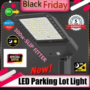 LED Parking Lot Lighting 300W, ETL Listed Shoebox Area Light & Dusk to Dawn - Picture 1 of 15