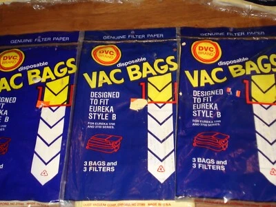 3 SETS OF DVC Brand Vacuum Bags for Eureke 1700 & 3700 Series (9 bags/filters) - Image 1 of 2