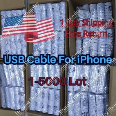 USB Charger Cable Cord For Apple iPhone 6 7 8 X XR 11 12 13 14 Pro Max Wholesale - Image 1 of 4
