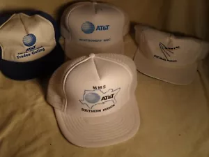 AT&T Caps - 4 - From '90's - Old But New Salesman Over-Run Samples - Picture 1 of 5