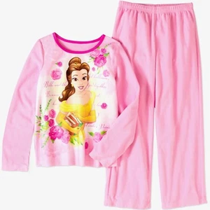 Disney Princess Belle Pajamas 2 Piece set 4 5 6 7 8 10 12 Girls Flannel New  - Picture 1 of 1