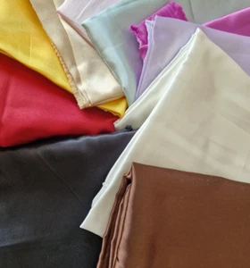 Plain Silky Satin Fabric Scraps Off Cuts Remnant Pieces Crafts Bundle - Picture 1 of 6