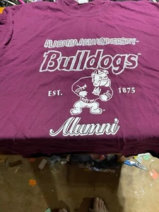 Vintage Jerzees Alabama A&M Bulldogs T-shirt Mens XL Red - Picture 1 of 8