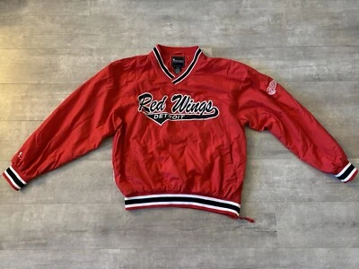 Large Detroit Red Wings Pullover Jacket Windbreaker, Size M Red - Image 1 of 4