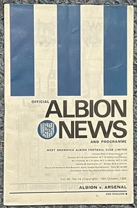 WEST BROMWICH ALBION v ARSENAL (LEAGUE DIVISION ONE) 19th OCTOBER 1968 - Picture 1 of 3