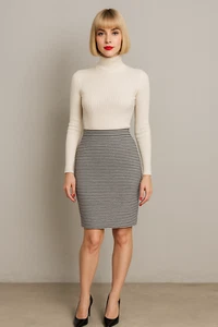 Nine West schwarz weiß Bleistiftrock Größe 14 - Bild 1 von 4