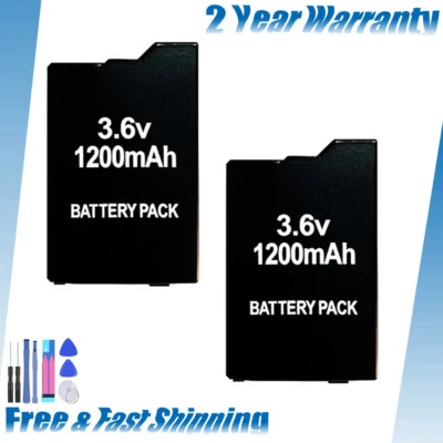2PCS 1200mAh PSP-S110 Battery Pack for Sony PSP-2000 PSP-3000 Lite Slim Console - image 1 of 4