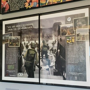 FRAMED 2001 WW2 Medal Of Honor Allied Assault Frontline PS2 Video Game Wall Art - Picture 1 of 8