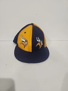 Rare New Era NFL Minnesota Vikings Double Logo 59Fifty 7 5/8 Fitted Hat Cap - Bild 1 von 10