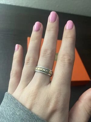 Anel James Avery aposentado ouro 14k prata esterlina coração eterno a coração tamanho 5,5 - Imagem 1 de 4