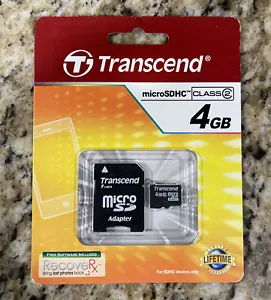 Transcend Micro SDHC Class 2 4GB Memory Card with Adapter NEW TS4GUSDHC2 - Picture 1 of 3