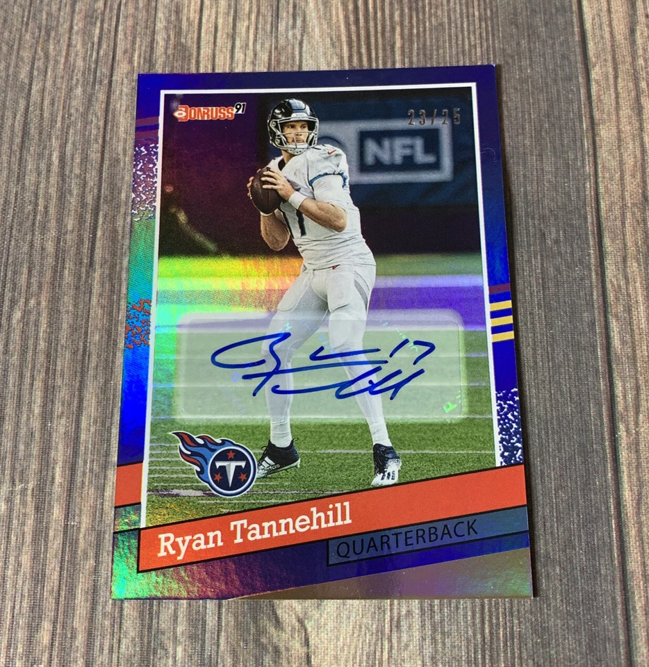 2021 Donruss Football Ryan Tannehill Throwback Retro 91 Autograph SP /25 Titans - Image 1 of 4