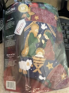 Bucilla Silent Night 18" Felt Stocking Kit 85173 Nativity Stanziani 2004 NEW - Picture 1 of 6