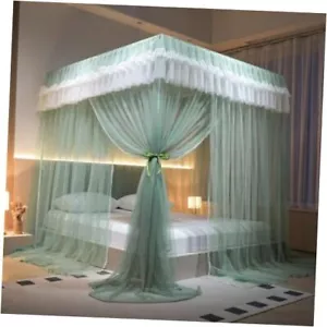 Mosquito Canopy Net for Bed Luxury Canopy Netting 4 Corners Post Bed Full Green - Picture 1 of 8