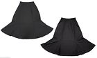 Womens new Black stretch fishtail floaty gothic skirt Plus size elastic waist