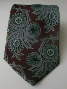 BERT PULITZER Men's Necktie Color BROWN & GRAY 100% SILK L 57" W 3 3/4" VTG - Picture 1 of 8