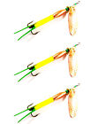 3 Yellow Green Tails Swing Blade Bullet Spinners Salmon Trout Pike Bass Lures