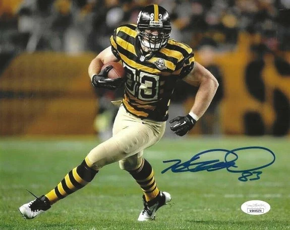 Signed 8x10 HEATH MILLER  PITTSBURGH STEELERS Autographed photo JSA Witness - Image 1 of 1