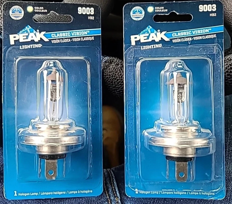 (2件装)峰值卤素高/低光束汽车灯泡9003-BPP 12V/55W/4.6A — 第 1/1 张图片