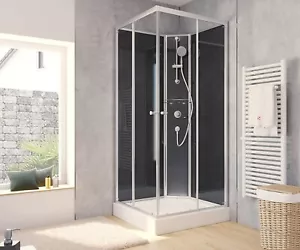 Eckdusche Komplettdusche 90x90 Duschtempel Fertigdusche Duschkabine Schiebetür - Bild 1 von 9
