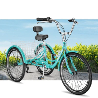 Adult Seniors Trike Tricycle 3-Wheel Bike w/Basket for Shopping Gift 26" 7 Speed - Image 1 of 4