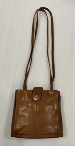 Bolso de Mano Vintage Cuero Coñac Hecho en Columbia Doble Correa para el Hombro Usado en Excelente Condición - Imagen 1 de 10
