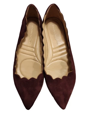 ADRIENNE VITTADINI Size 7.5 Women's Shoes Scalloped Fox Flats Pointed Toe - Image 1 of 4